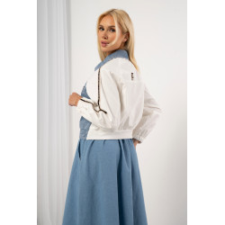 Kurtka jeansowa z kontrastowymi rękawami i tyłem