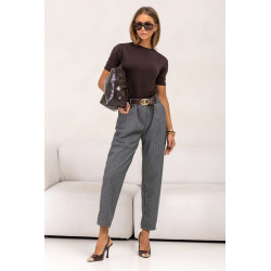 BASICOWY SWETER Z KRÓTKIM RĘKAWEM