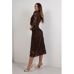 Koronkowy komplet z kwiatowym wzorem