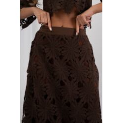 Koronkowy komplet z kwiatowym wzorem