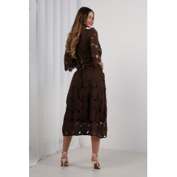 Koronkowy komplet z kwiatowym wzorem