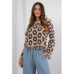 Ażurowa bluzka boho z frędzlami