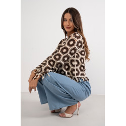 Luźne spodnie z elastycznym pasem i wiązaniem