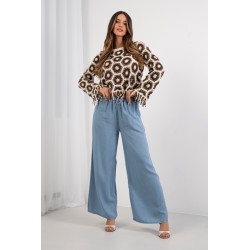 Luźne spodnie z elastycznym pasem i wiązaniem