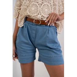 Spodenki typu paperbag z ozdobnym paskiem