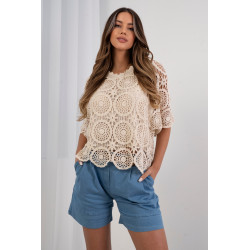 Ażurowa bluzka z ozdobnym splotem