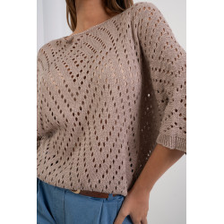 Ażurowy sweter o luźnym kroju
