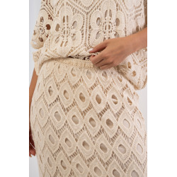 Ażurowa spódnica maxi z geometrycznym wzorem