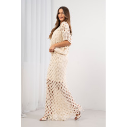 Ażurowa spódnica maxi z geometrycznym wzorem