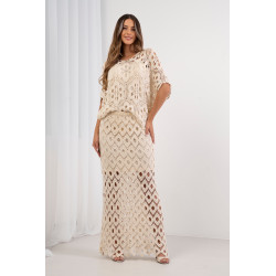 Ażurowa spódnica maxi z geometrycznym wzorem