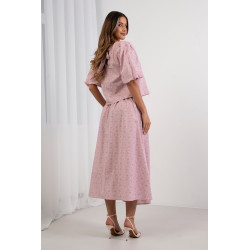 Spódnica maxi w drobne kwiaty z ozdobnym wiązaniem