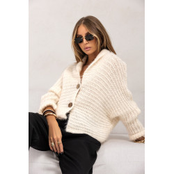 OVERSIZOWY KARDIGAN Z DUŻYMI GUZIKAMI