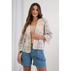 Ażurowy kardigan o luźnym kroju