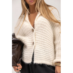 OVERSIZOWY KARDIGAN Z DUŻYMI GUZIKAMI