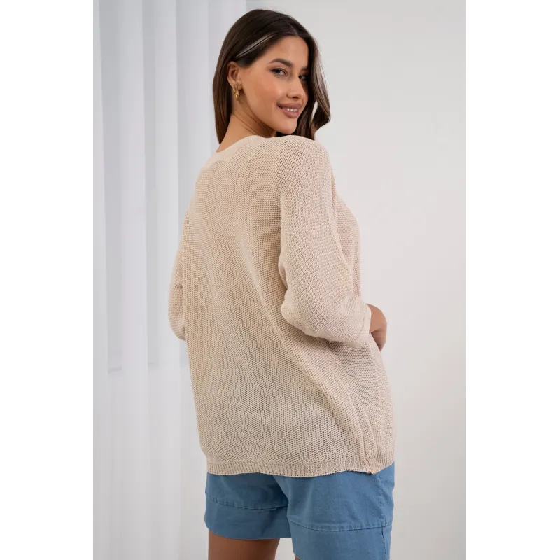 Kardigan o waflowym splocie