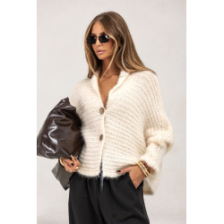 OVERSIZOWY KARDIGAN Z DUŻYMI GUZIKAMI