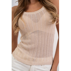 Top prążkowany ze złotą nicią lurex