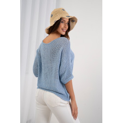 Ażurowy sweter oversize z subtelnym połyskiem