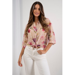 Letnia koszula w kwiaty z krótkim rękawem