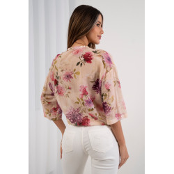Letnia koszula w kwiaty z krótkim rękawem