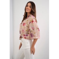 Letnia koszula w kwiaty z krótkim rękawem