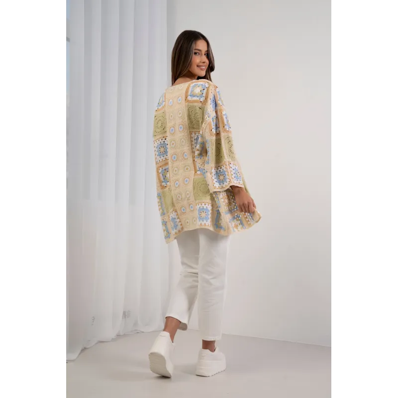 Ażurowy kardigan w stylu boho