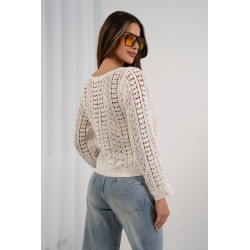 Ażurowy sweter boho o ozdobnym splocie