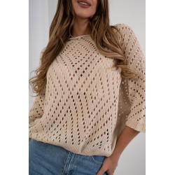 Ażurowy sweter o luźnym kroju