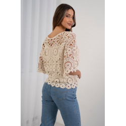 Ażurowa bluzka boho z szerokimi rękawami