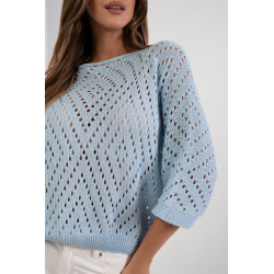 Ażurowy sweter o luźnym kroju