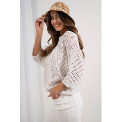 Ażurowy sweter o luźnym kroju