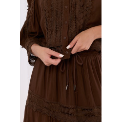 Komplet boho z haftem i koronkowymi wstawkami