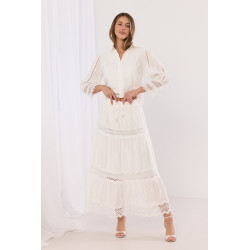 Spódnica boho z haftem i koronkowymi wstawkami