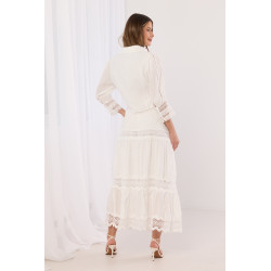 Komplet boho z haftem i koronkowymi wstawkami