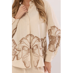 Komplet oversize z dekoracyjnym motywem kwiatowym