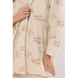 Marynarka z haftem ażurowym i złotym zapięciem