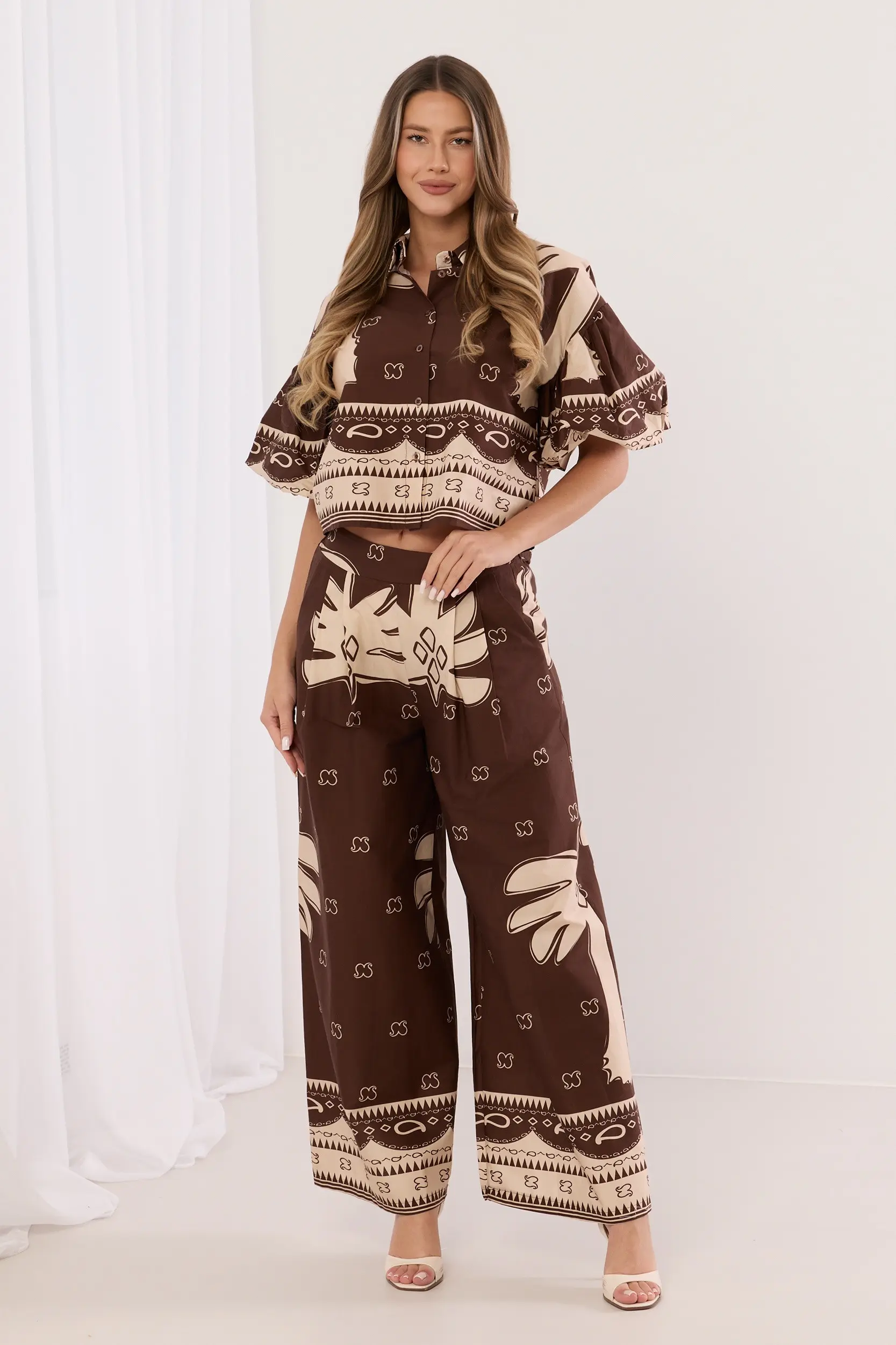 Dwuczęściowy komplet boho z etnicznym printem