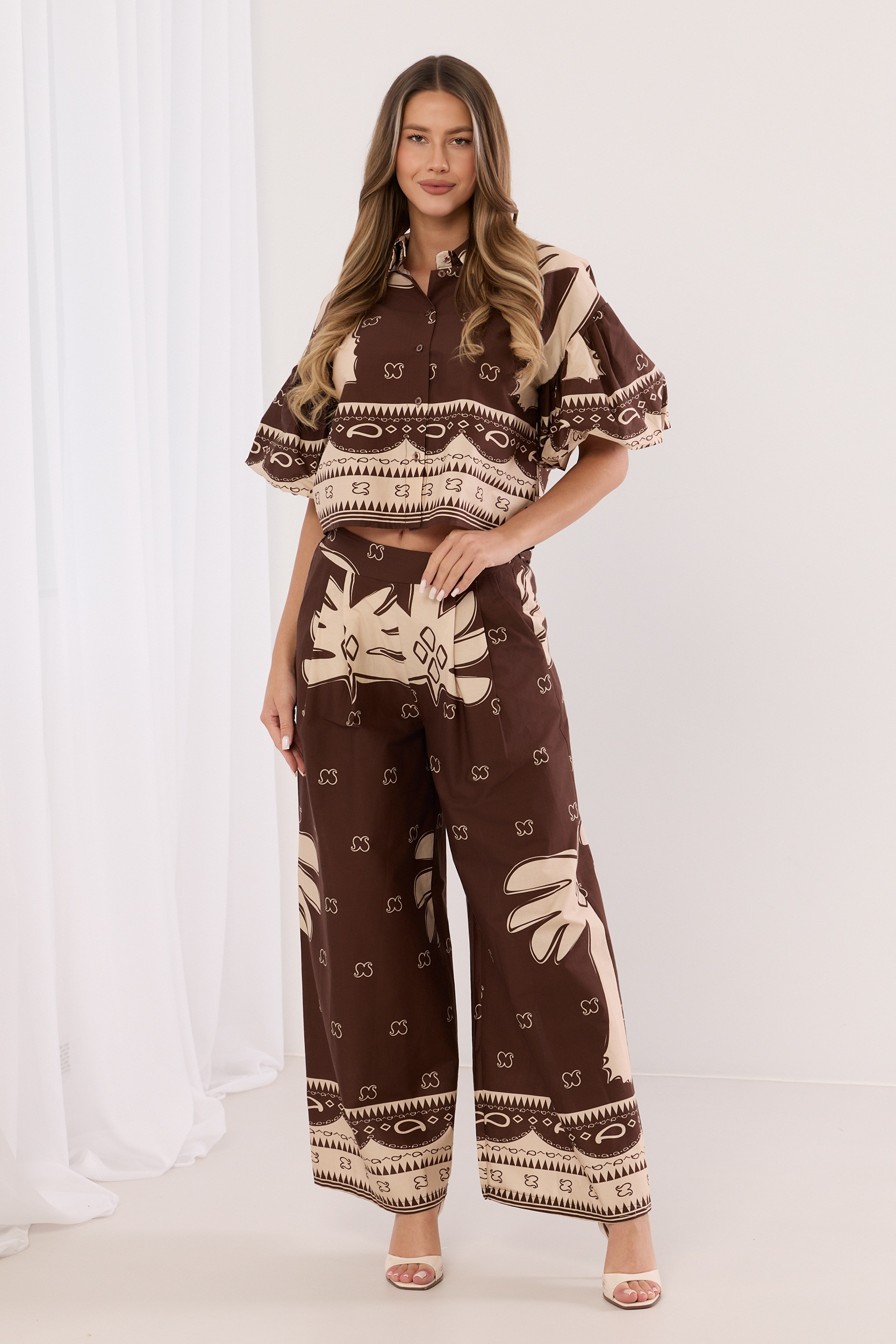 Dwuczęściowy komplet boho z etnicznym printem