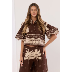 Dwuczęściowy komplet boho z etnicznym printem