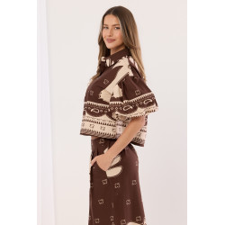 Dwuczęściowy komplet boho z etnicznym printem