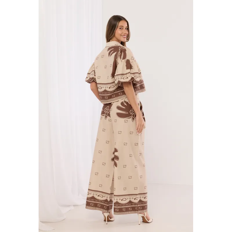 Dwuczęściowy komplet boho z etnicznym printem