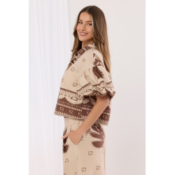 Dwuczęściowy komplet boho z etnicznym printem