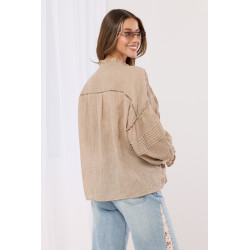 Lekka koszula z ozdobnymi plisami i chwostami