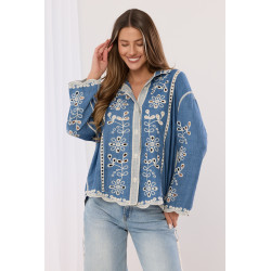 Koszula z ażurowym wzorem kwiatowym