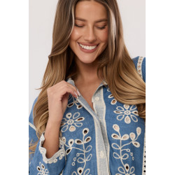 Koszula z ażurowym wzorem kwiatowym
