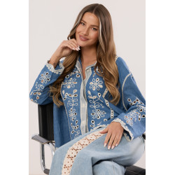 Koszula z ażurowym wzorem kwiatowym