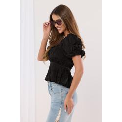 Bluzka z marszczeniami i bufiastymi rękawami