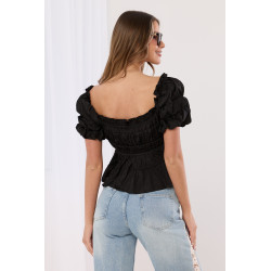 Bluzka z marszczeniami i bufiastymi rękawami