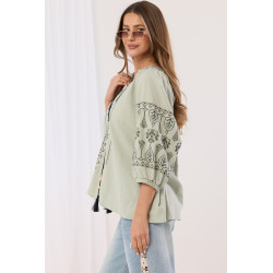 Bluzka boho z haftem i chwostami