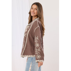 Koszula z ażurowym wzorem kwiatowym